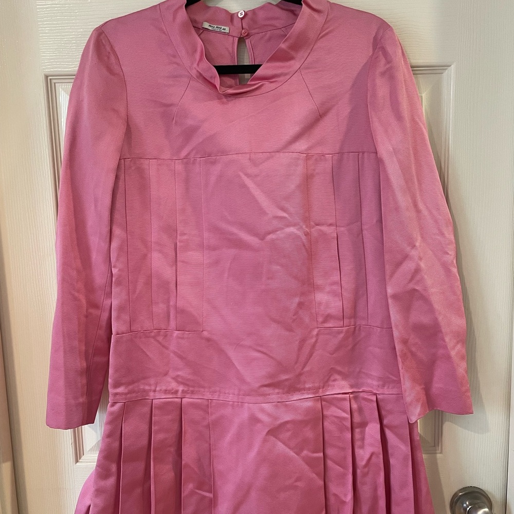 Miu Miu Vibrant Pink Textured Dress